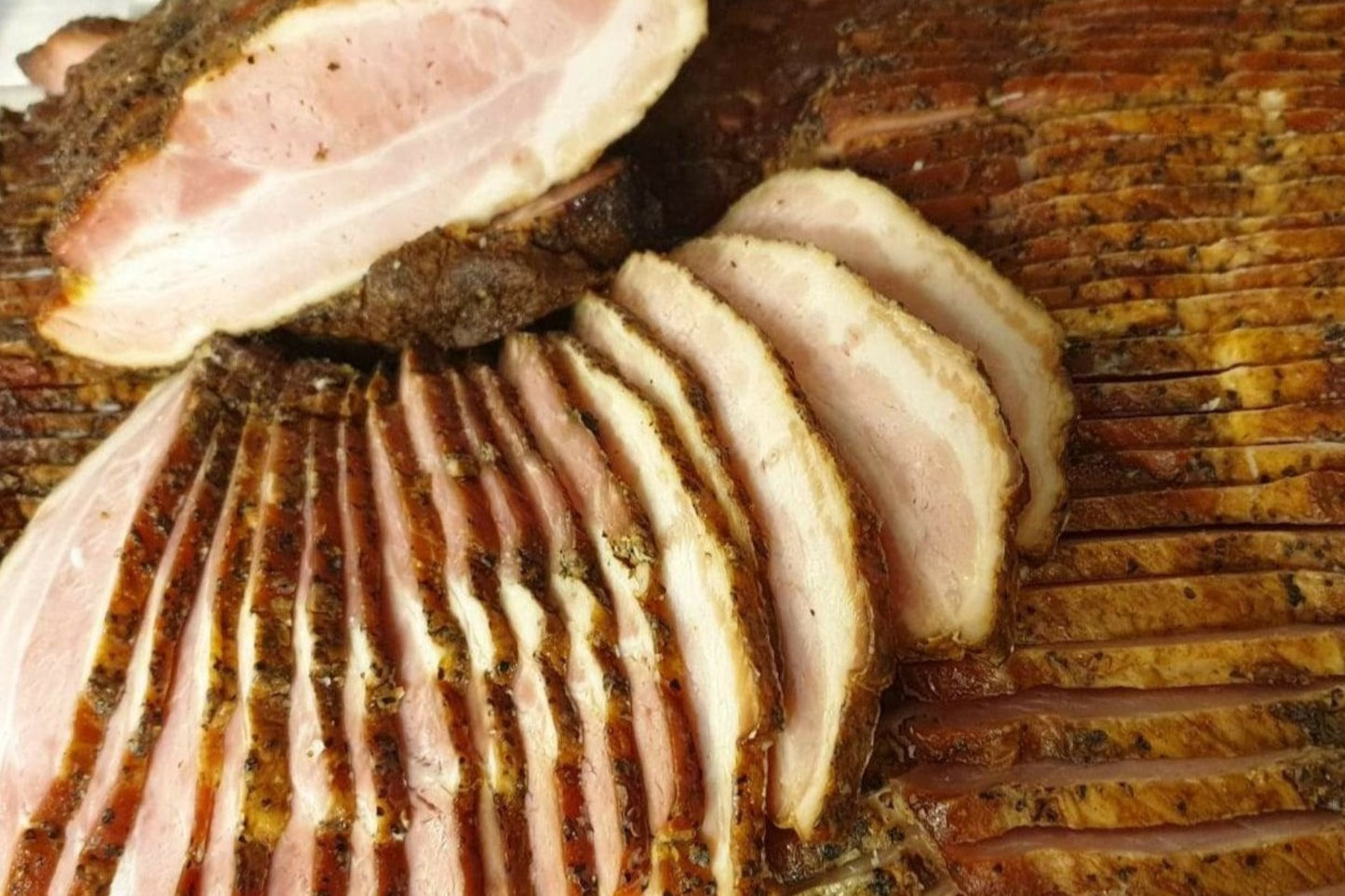 Sliced 10 Hour Smoked NY Style Pork Belly Pastrami